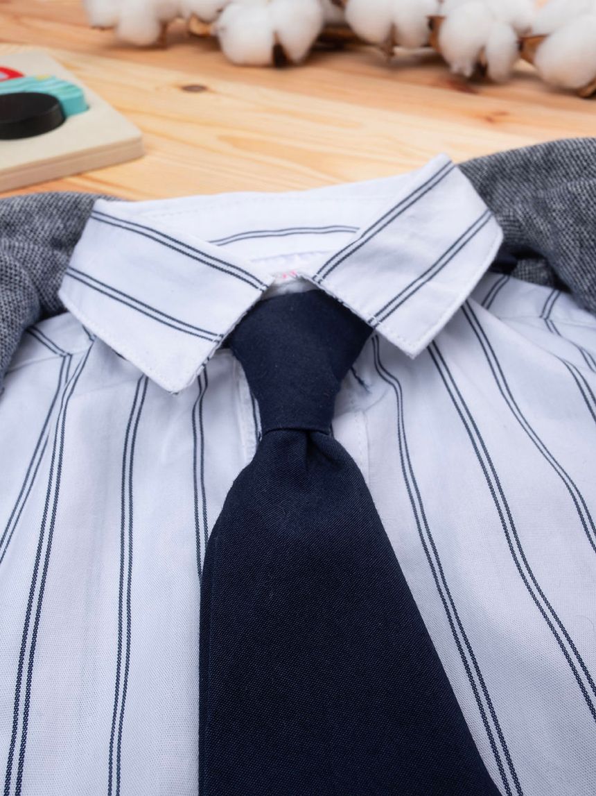 βρεφικό σετ σακάκι, πουκάμισο, παντελόνι για αγόρι - Prénatal