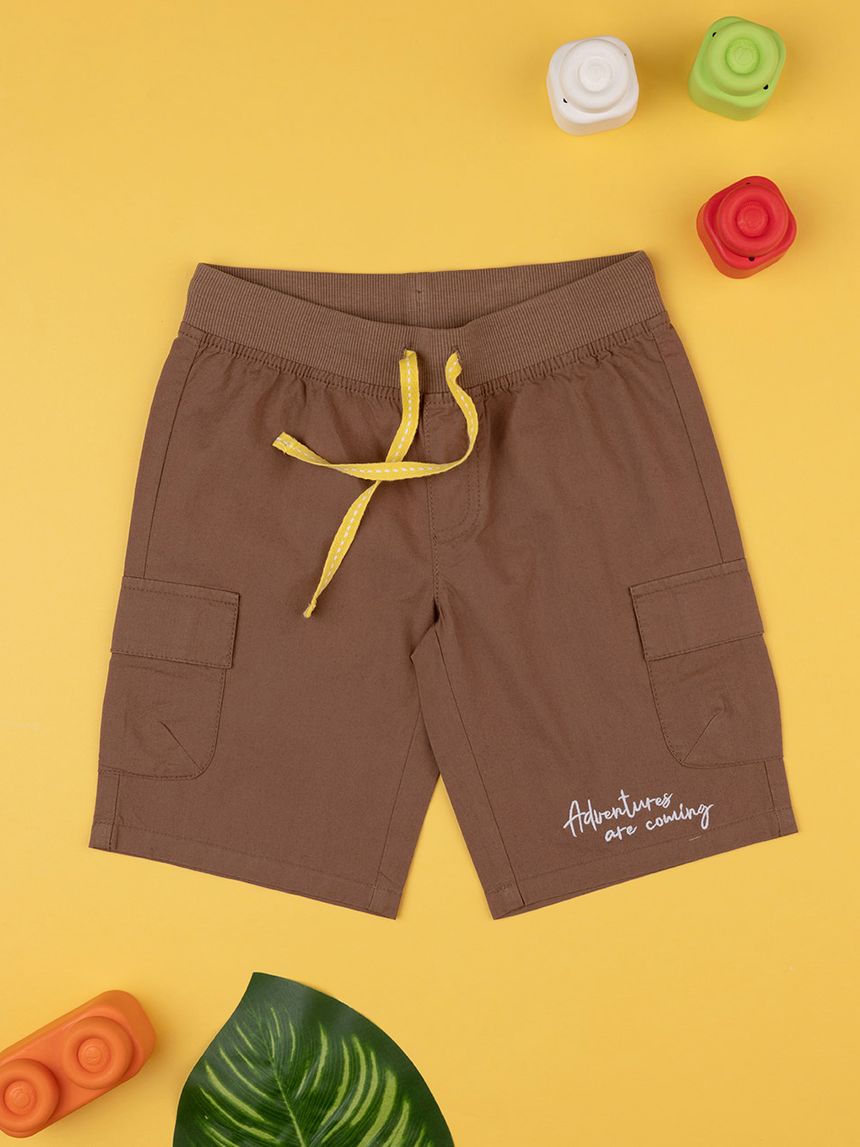 παιδική βερμούδα κάργκο καφέ για αγόρι - Prénatal
