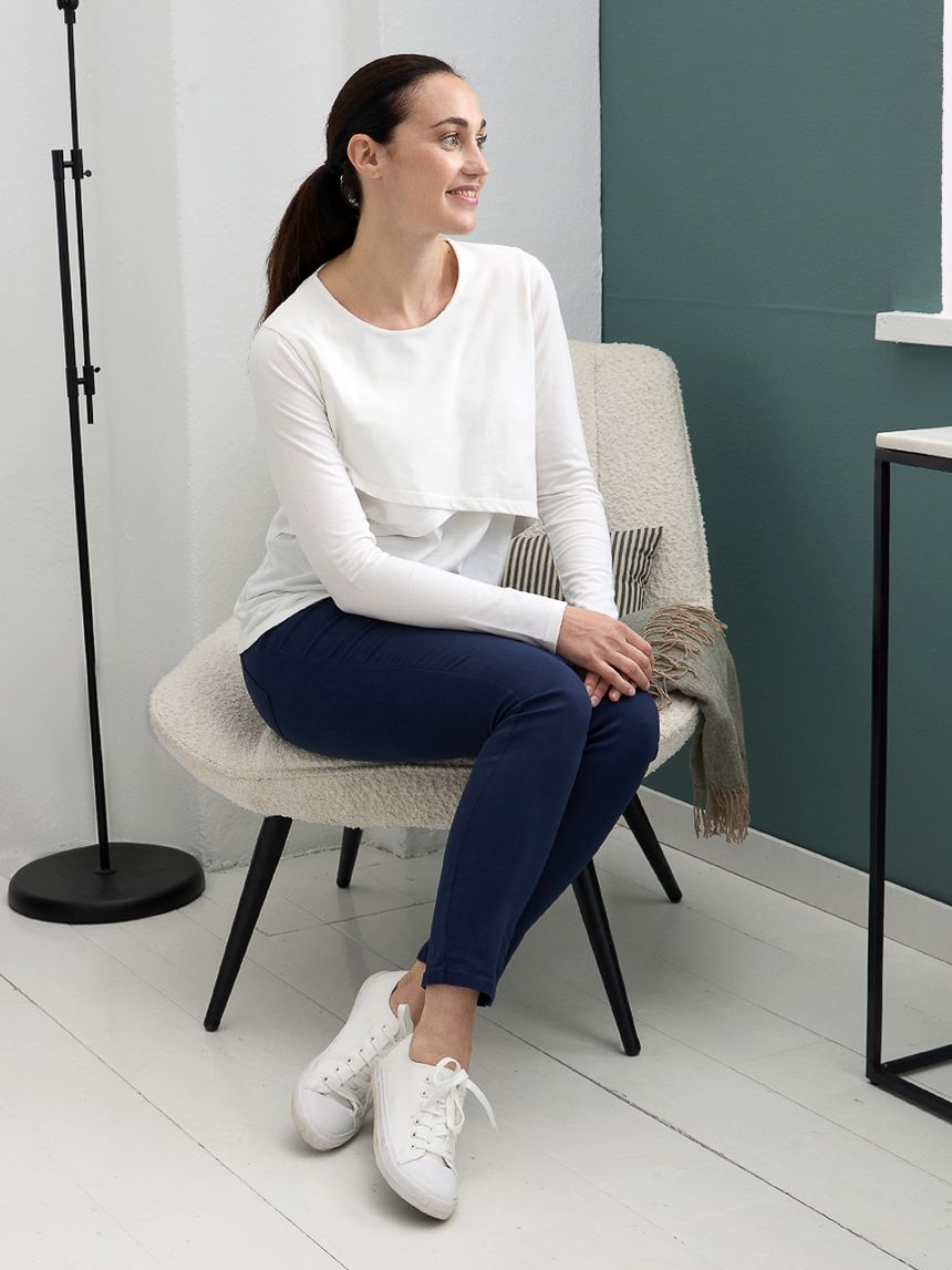 γυναικείο παντελόνι εγκυμοσύνης μπλε twill - Prénatal