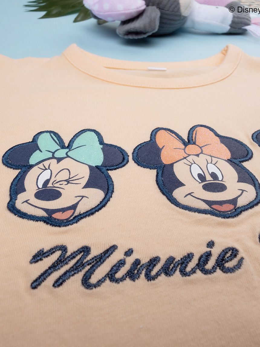 παιδική πιτζάμα σομόν/καρό με τη minnie για κορίτσι - Prénatal