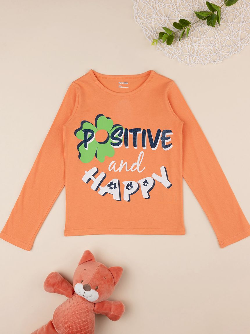 παιδική μπλούζα πορτοκαλί positive για κορίτσι - Prénatal