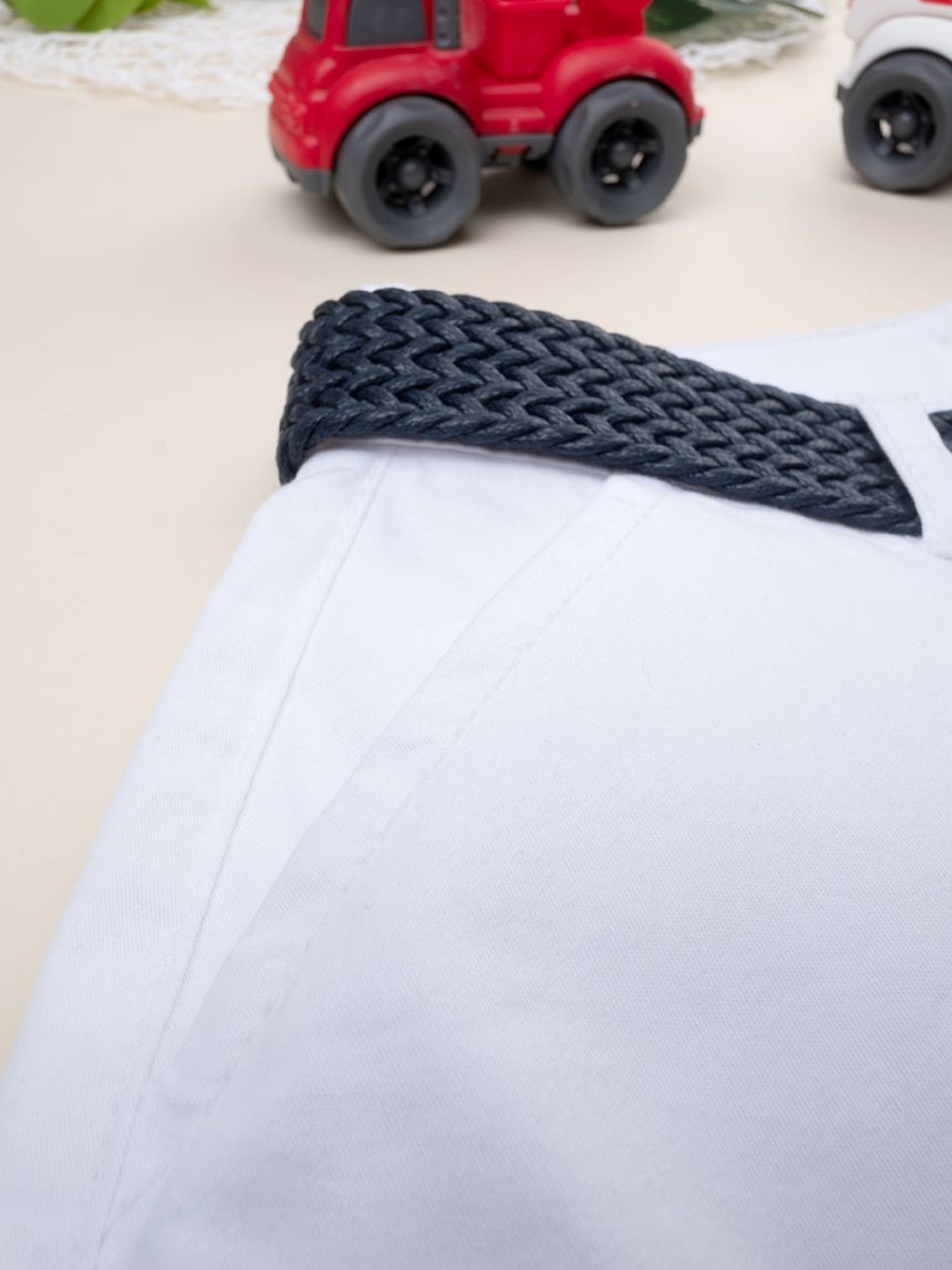 παιδική βερμούδα λευκή twill για αγόρι - Prénatal
