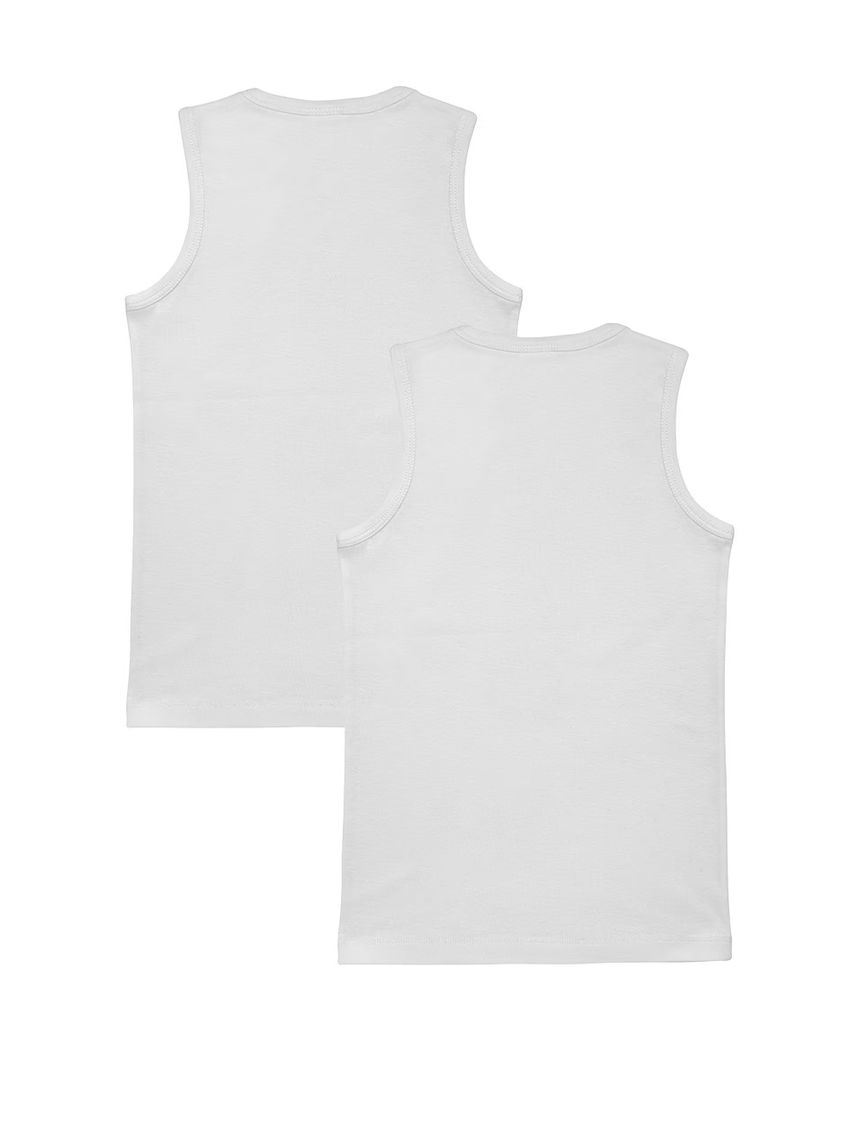 παιδικά φανελάκια λευκά πακέτο x2 για αγόρι - Prénatal