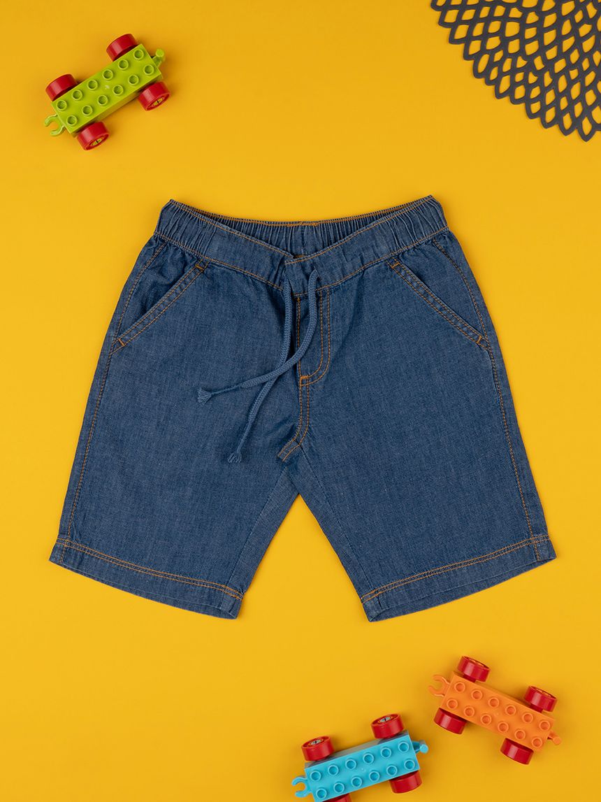 παιδικό τζιν σορτσάκι μπλε για αγόρι - Prénatal