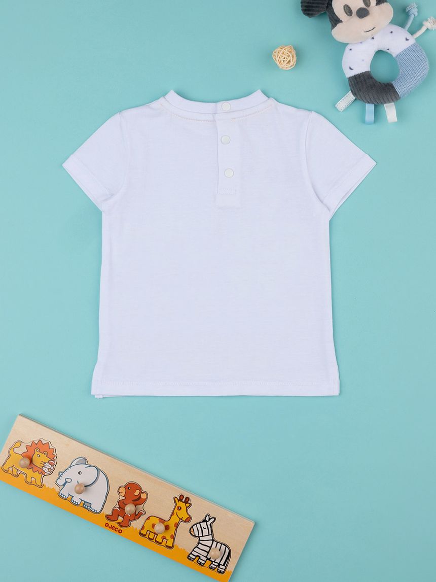 βρεφικό t-shirt λευκό με το mickey για αγόρι - Prénatal
