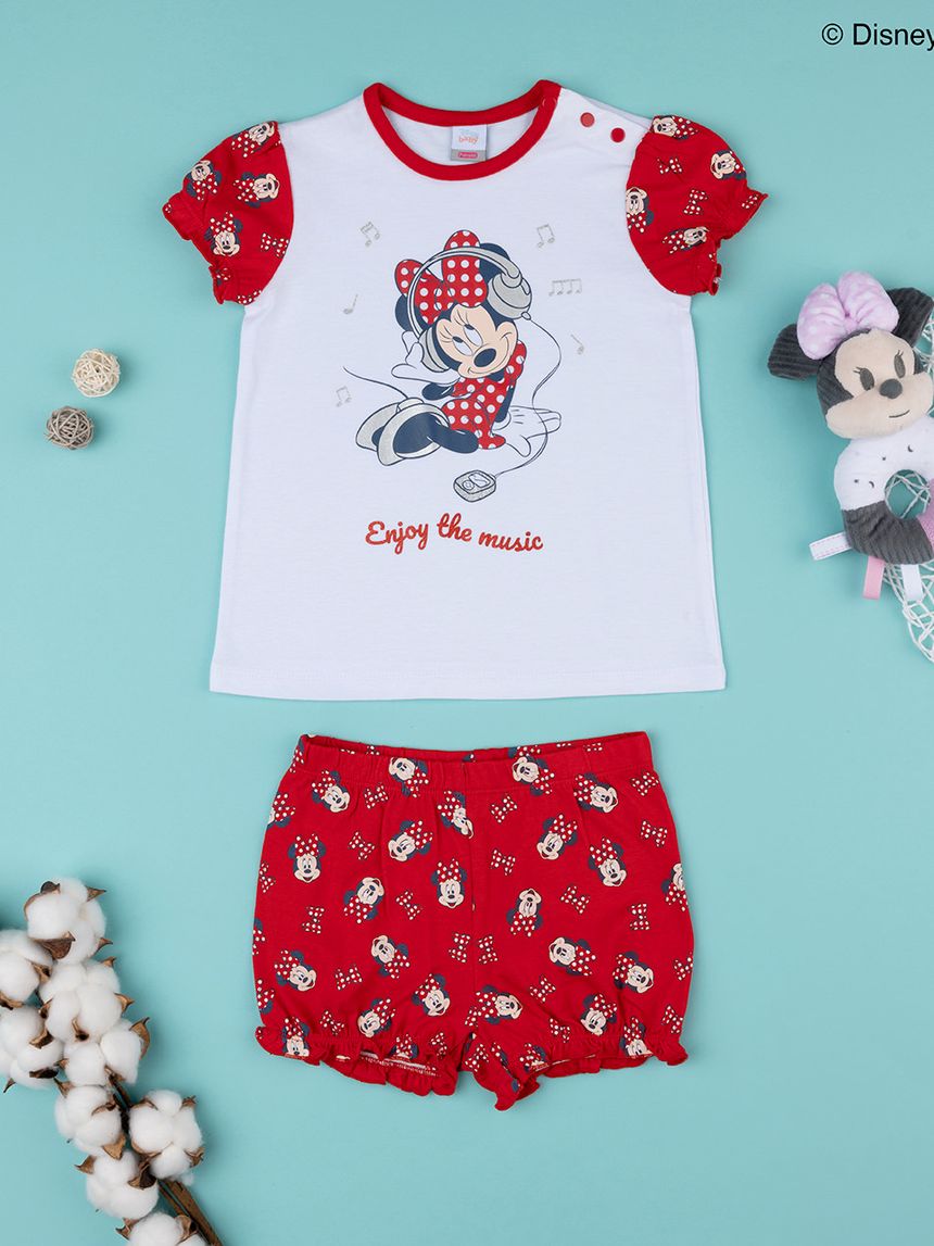 βρεφική πιτζάμα κοντή με τη minnie για κορίτσι - Prénatal