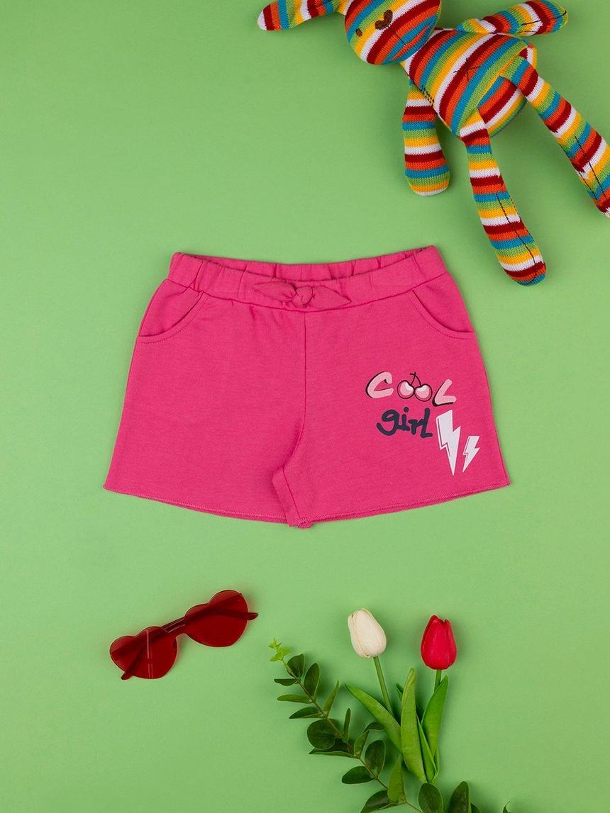 παιδικό σορτσάκι φούξια cool girl για κορίτσι - Prénatal