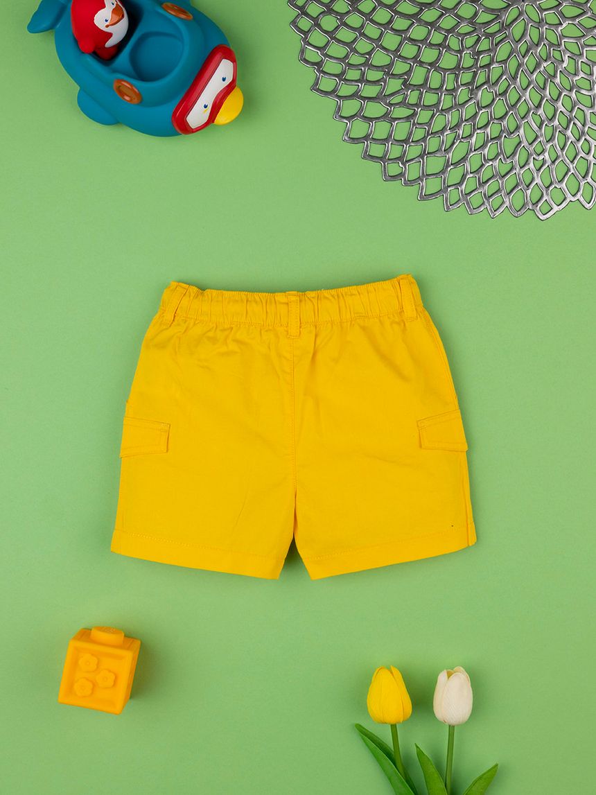 βρεφικό σορτσάκι ποπλίνα κίτρινο aloha για αγόρι - Prénatal