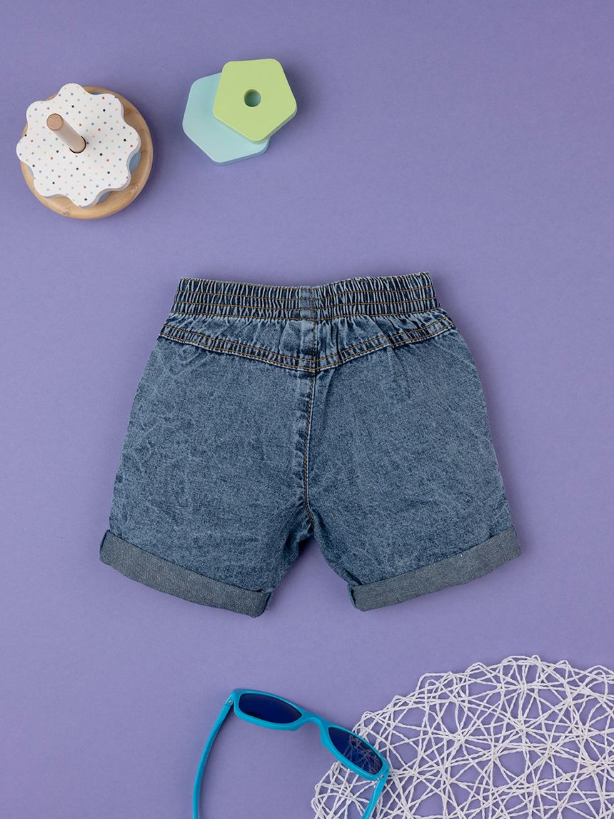 βρεφική τζιν βερμούδα μπλε aloha για αγόρι - Prénatal