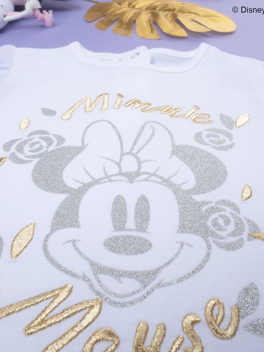 βρεφικό t-shirt λευκό με τη minnie για κορίτσι - Prénatal