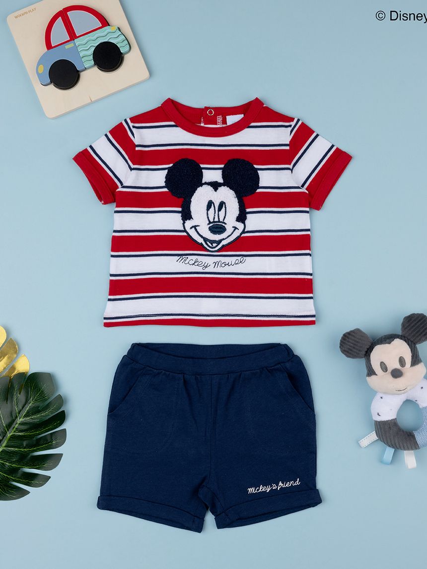 βρεφικό σετ t-shirt και σορτσάκι με το mickey για αγόρι - Prénatal