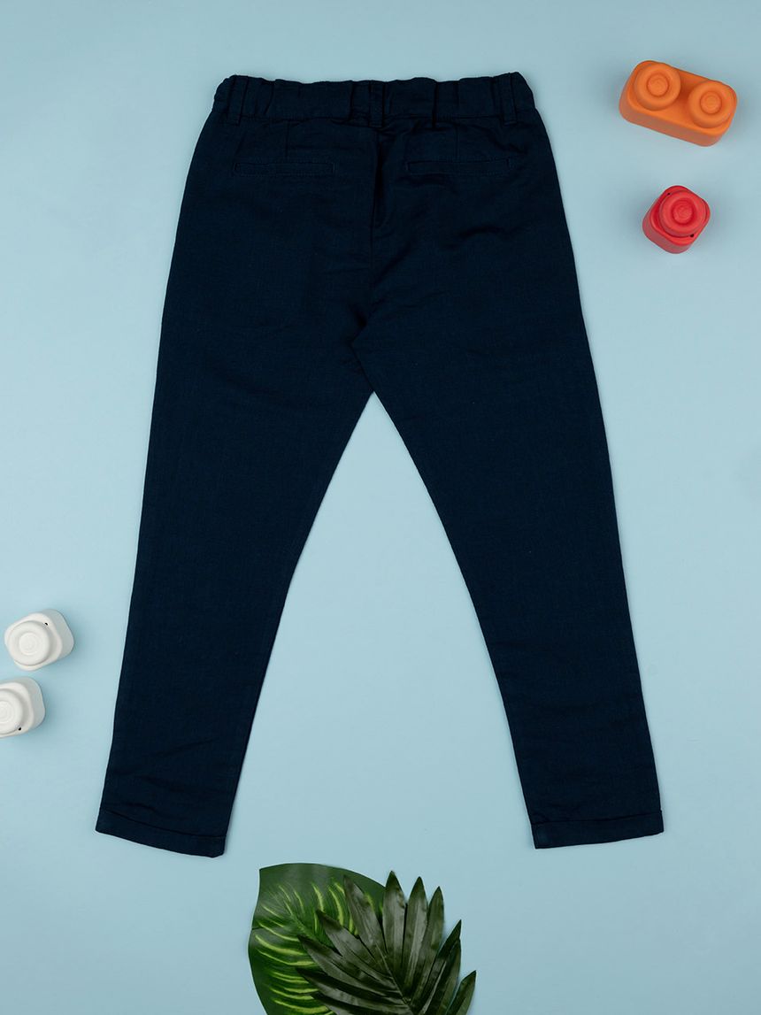παιδικό παντελόνι λινό μπλε για αγόρι - Prénatal