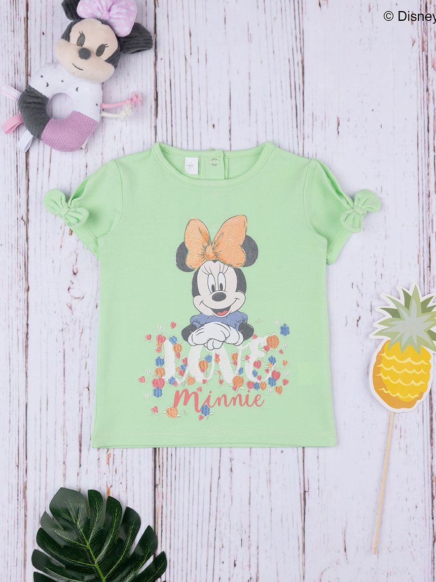βρεφικό t-shirt πράσινο με τη minnie για κορίτσι - Prénatal