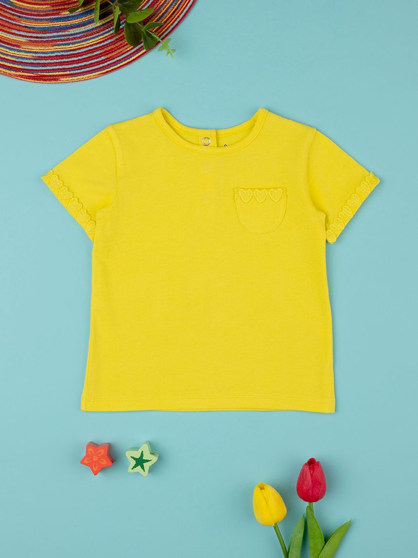 βρεφικό t-shirt κίτρινο με ρέλι για κορίτσι - Prénatal