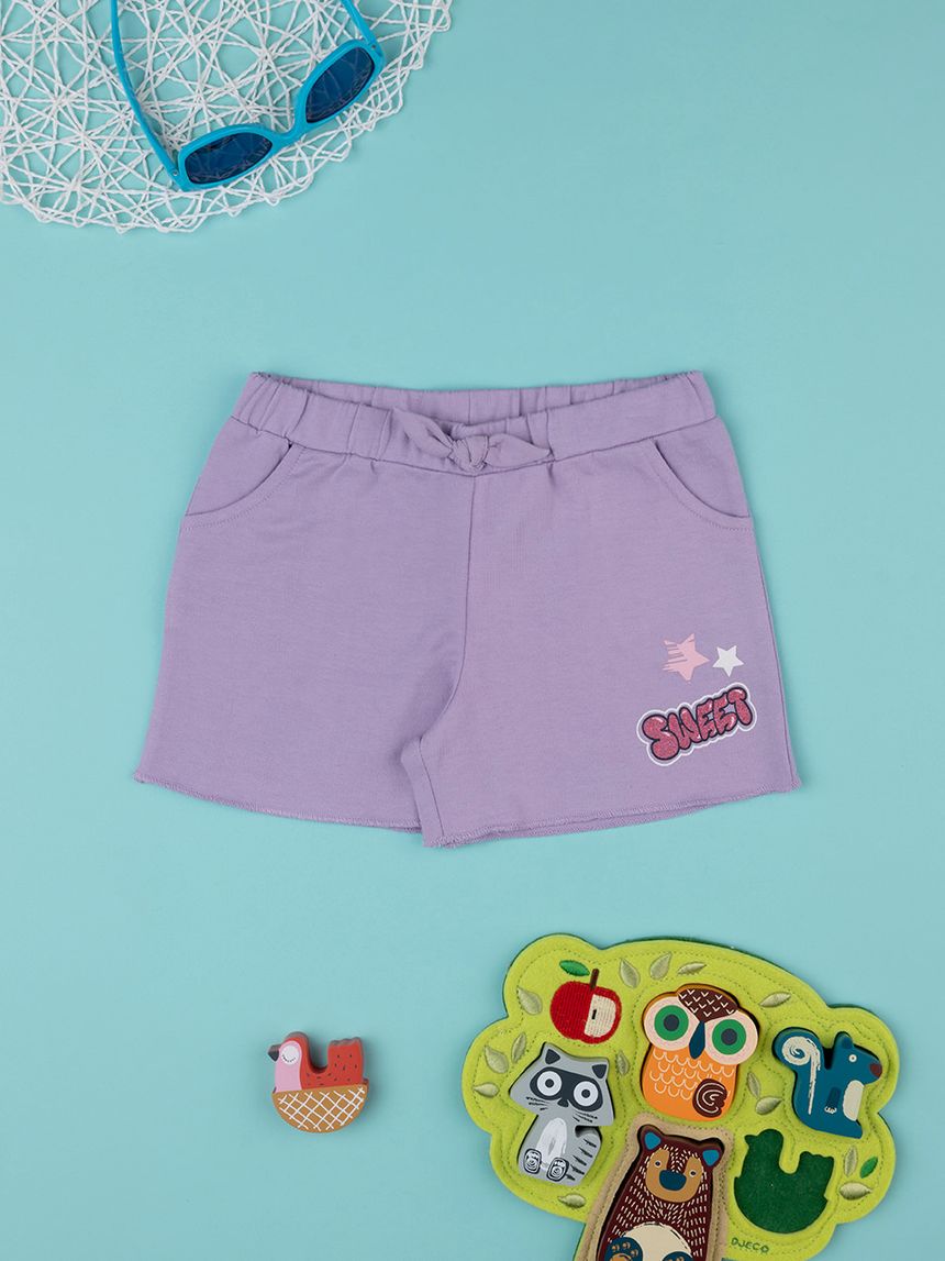παιδικό σορτσάκι λιλά sweet για κορίτσι - Prénatal