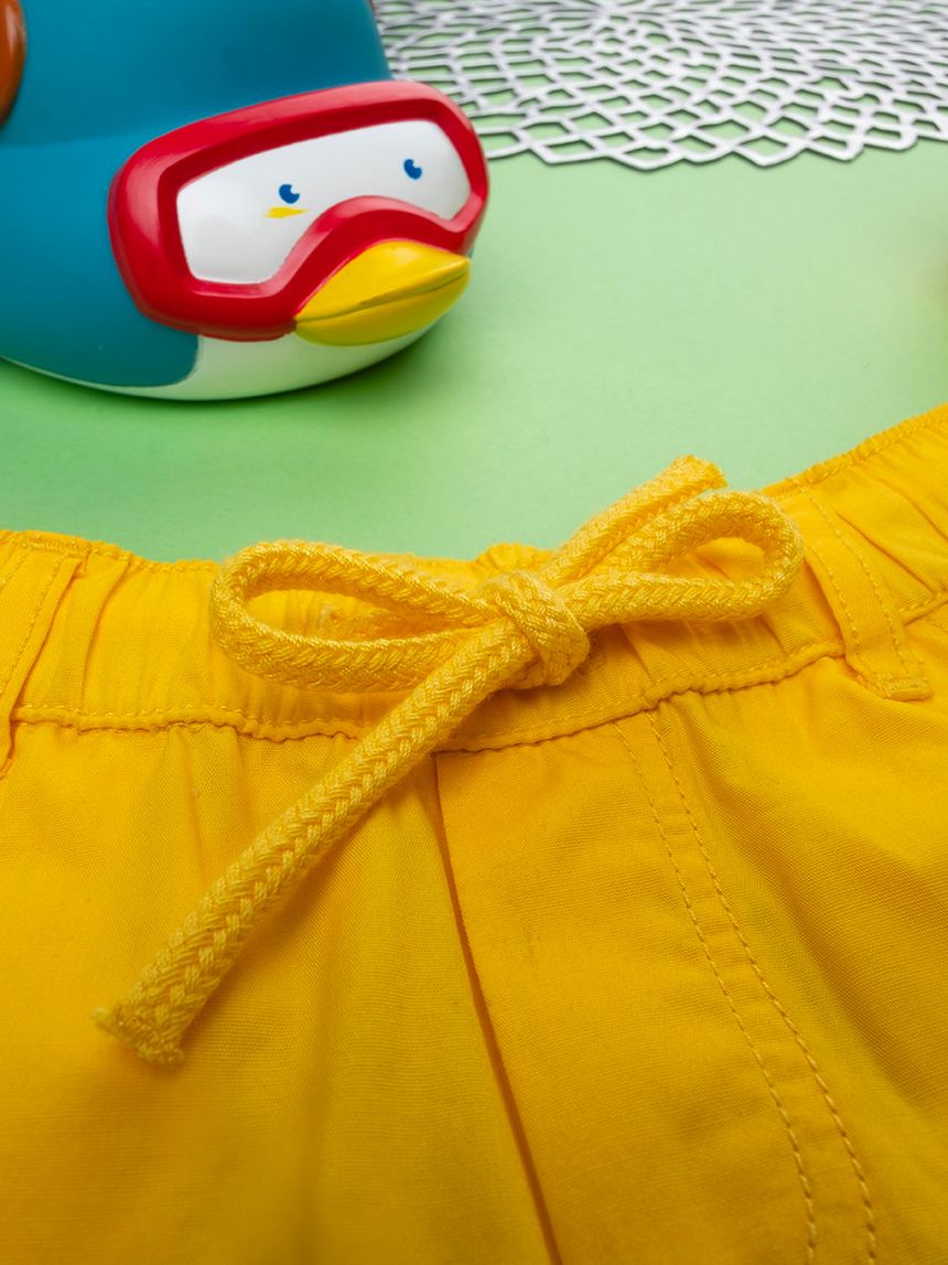 βρεφικό σορτσάκι ποπλίνα κίτρινο aloha για αγόρι - Prénatal