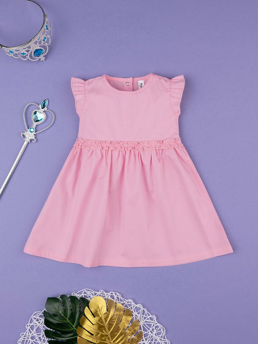 βρεφικό φόρεμα ροζ ποπλίνα για κορίτσι - Prénatal