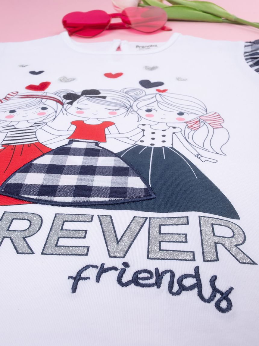 παιδικό t-shirt λευκό forever friends για κορίτσι - Prénatal