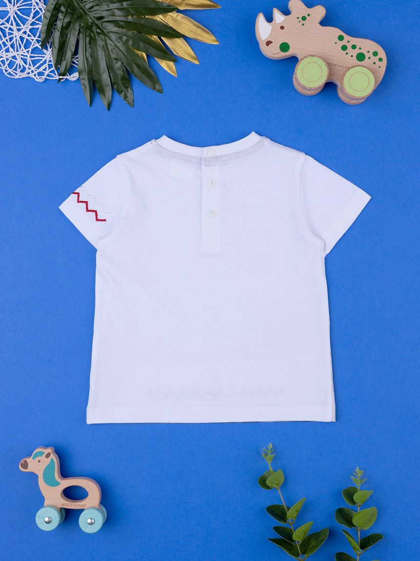 βρεφικό t-shirt λευκό wild για αγόρι - Prénatal