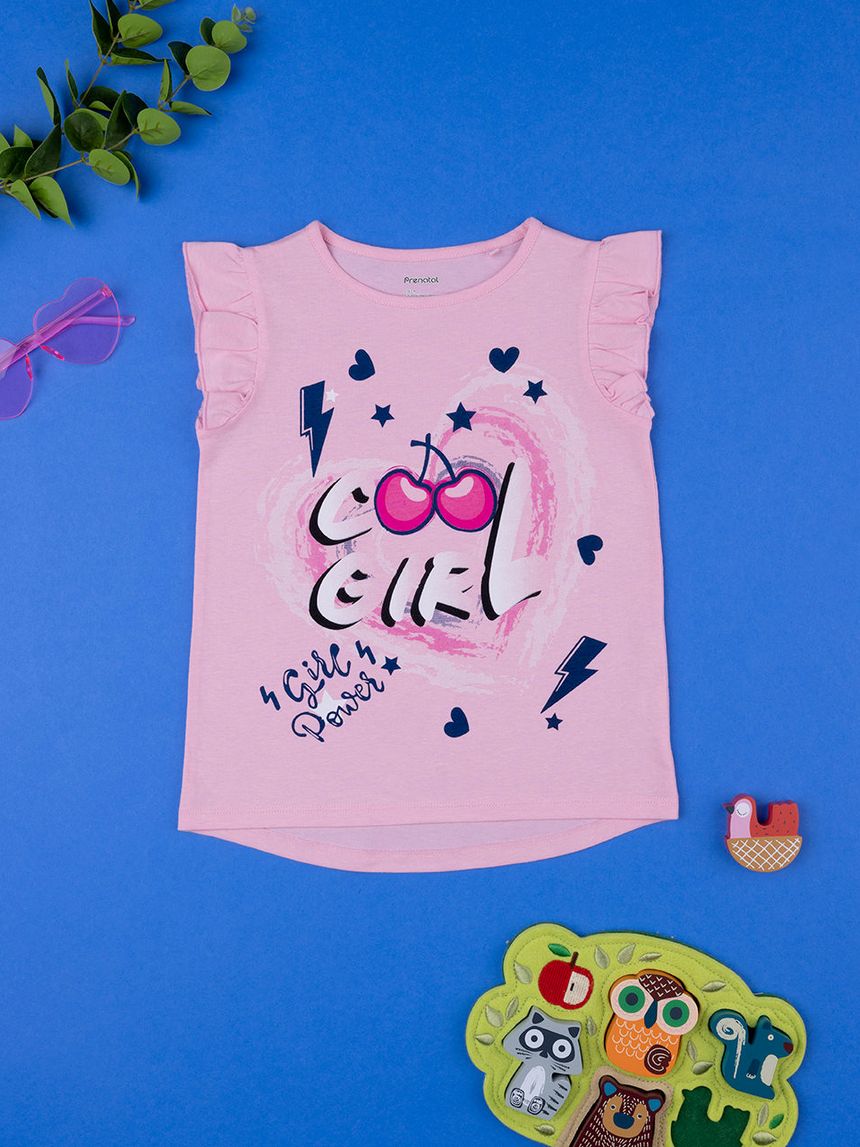 παιδικό t-shirt ροζ cool girl για κορίτσι - Prénatal