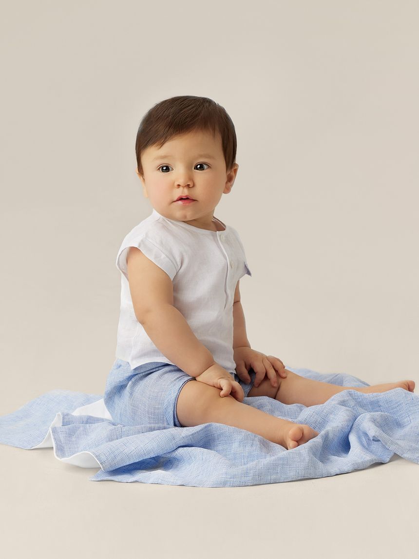 βρεφικό σετ πουκάμισο και σορτσάκι λινό για αγόρι - Prénatal