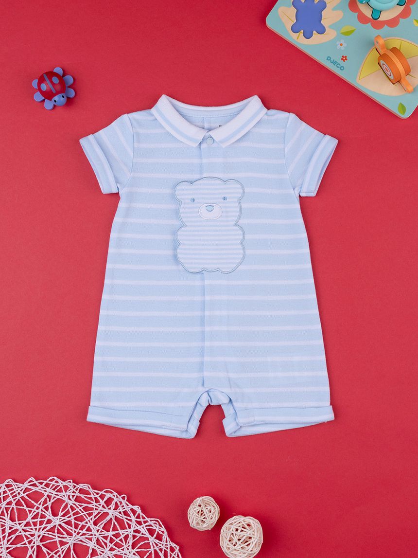 βρεφικό φορμάκι κοντό με αρκουδάκι για αγόρι - Prénatal