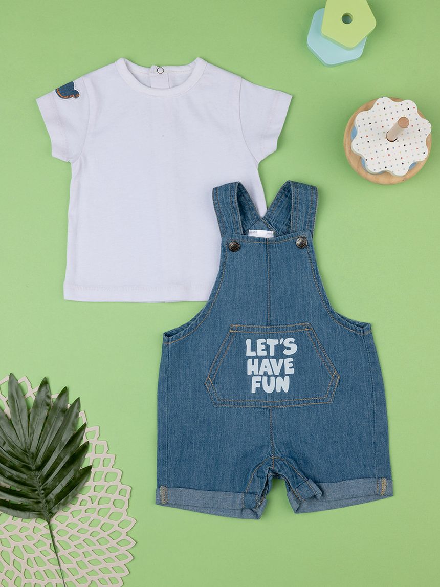βρεφικό σετ t-shirt και τζιν σαλοπέτα για αγόρι - Prénatal