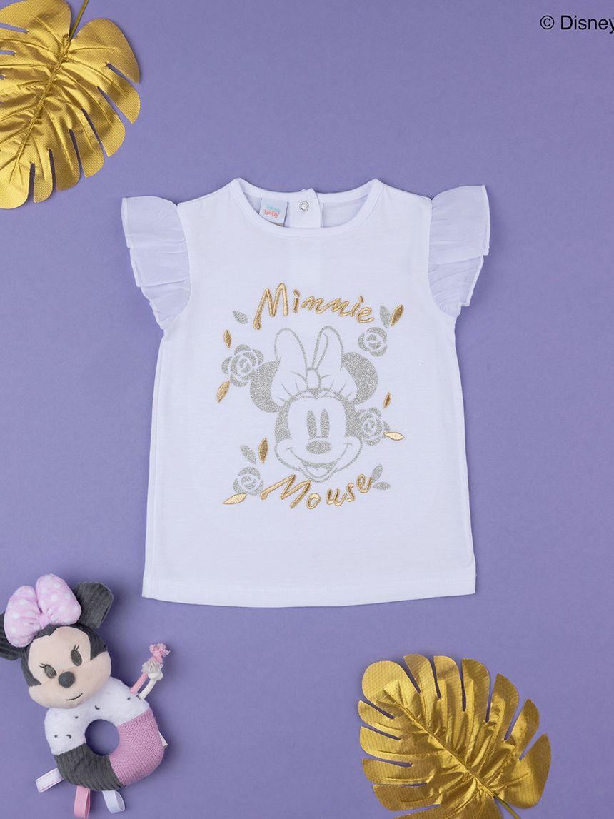 βρεφικό t-shirt λευκό με τη minnie για κορίτσι - Prénatal