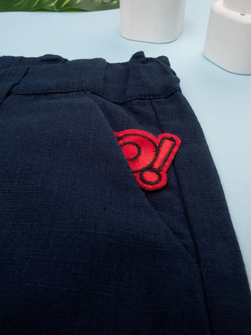 παιδικό παντελόνι λινό μπλε για αγόρι - Prénatal