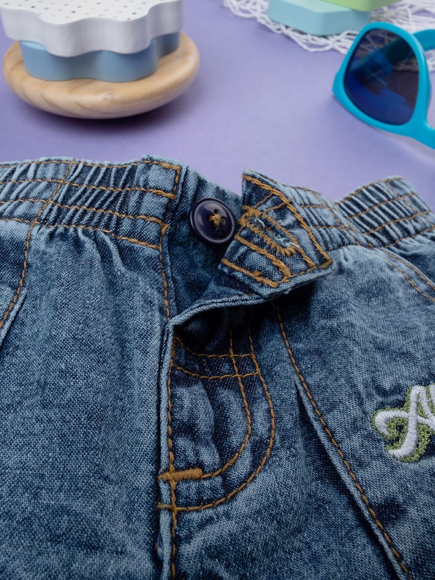 βρεφική τζιν βερμούδα μπλε aloha για αγόρι - Prénatal