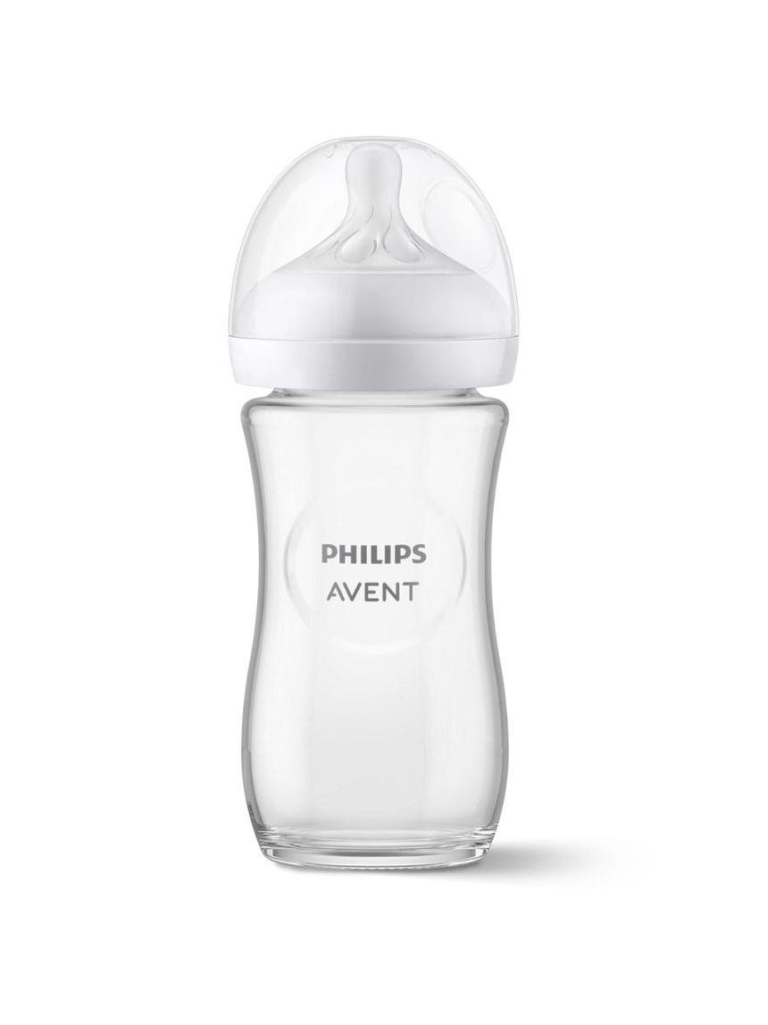 Philips avent γυάλινο μπιμπερό natural response 3-6m μέτριας ροής 240ml scy933/01 - Philips Avent
