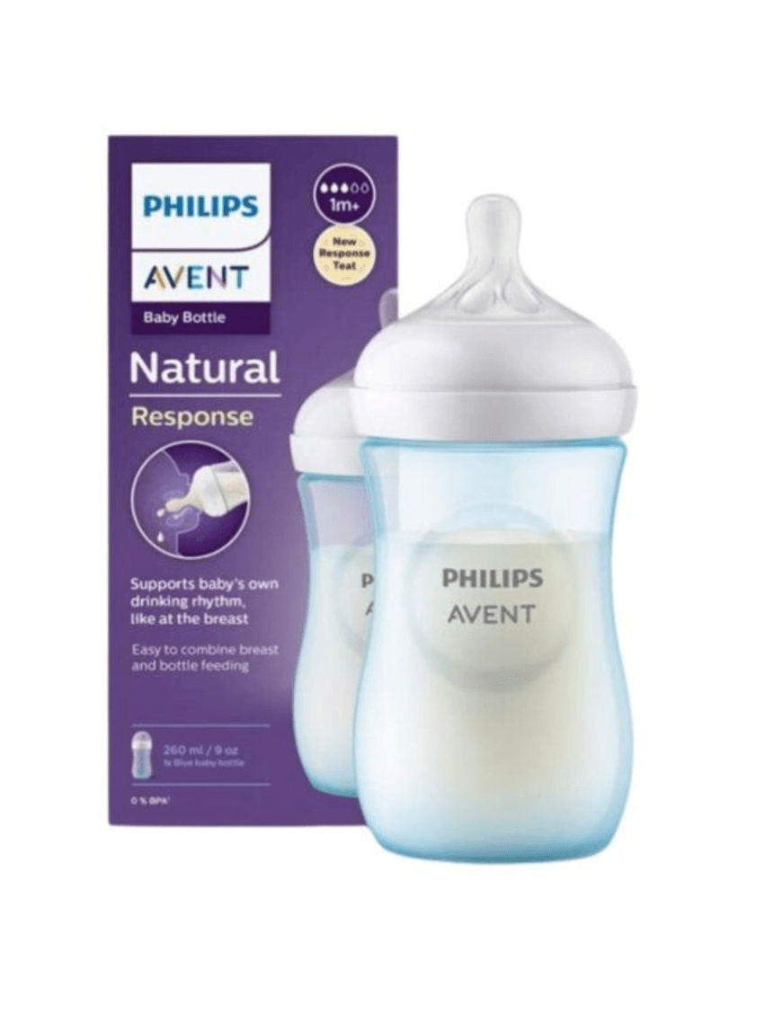 Philips avent πλαστικό μπιμπερό natural response 1m+ 260ml μπλε, scy903/21 - Philips Avent