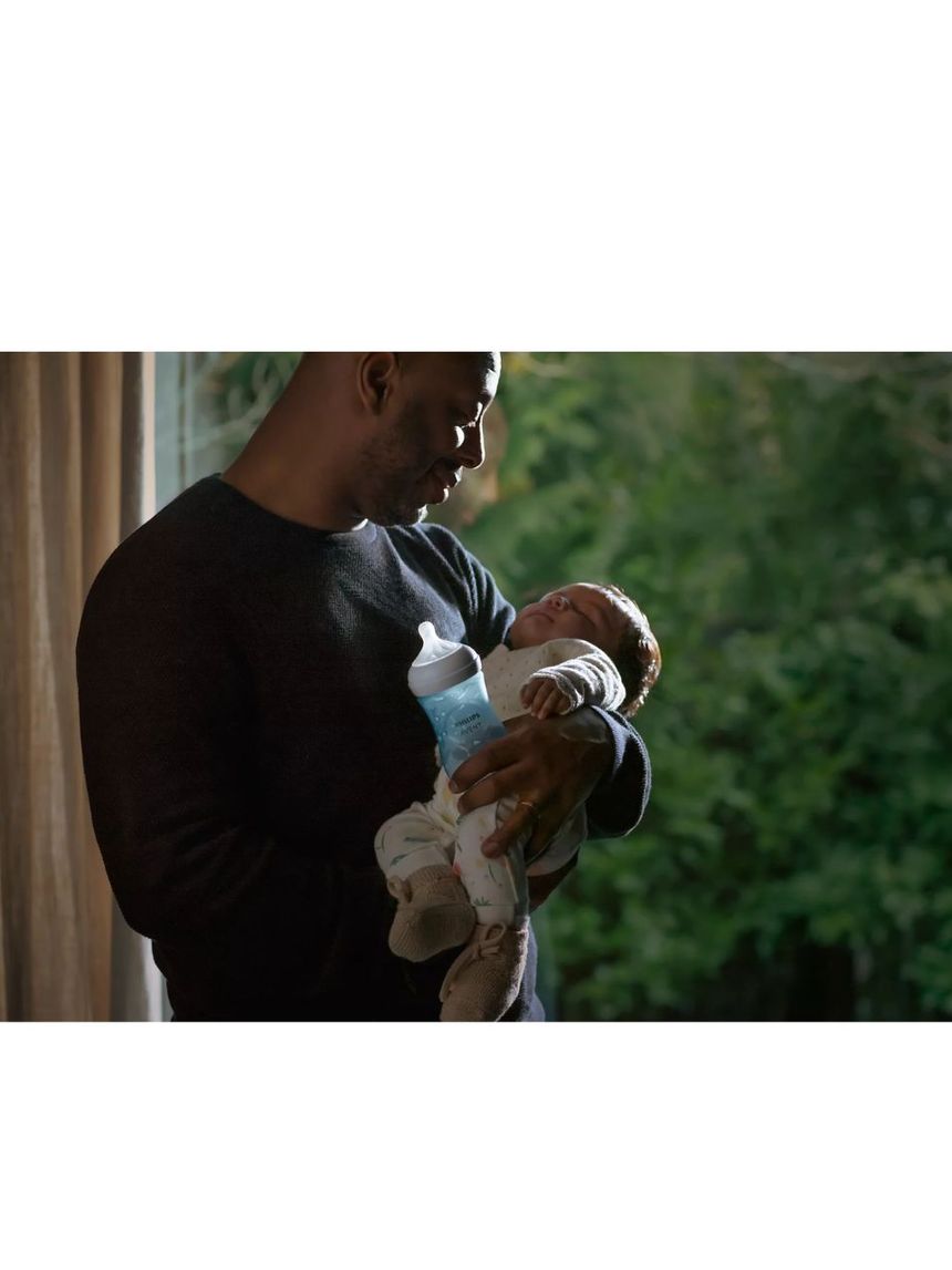 Philips avent πλαστικό μπιμπερό natural response 260ml μέτριας ροής 3-6m μπλε scy903/21 - Philips Avent