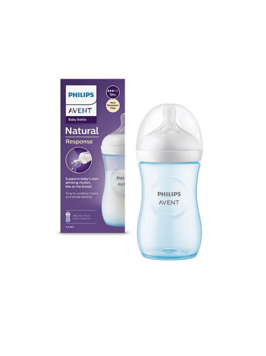 Philips avent πλαστικό μπιμπερό natural response 1m+ 260ml μπλε, scy903/21 - Philips Avent