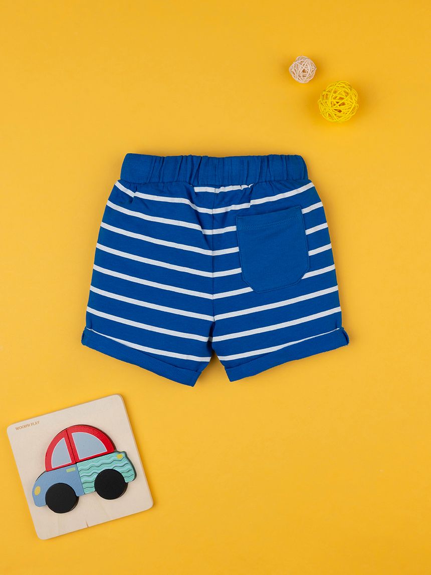 βρεφικό σορτσάκι ριγέ μπλε/λευκό για αγόρι - Prénatal