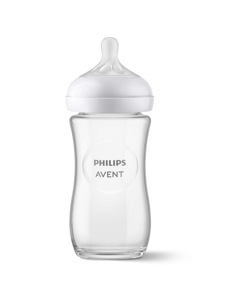 Philips avent γυάλινο μπιμπερό natural response 3-6m μέτριας ροής 240ml scy933/01 - Philips Avent