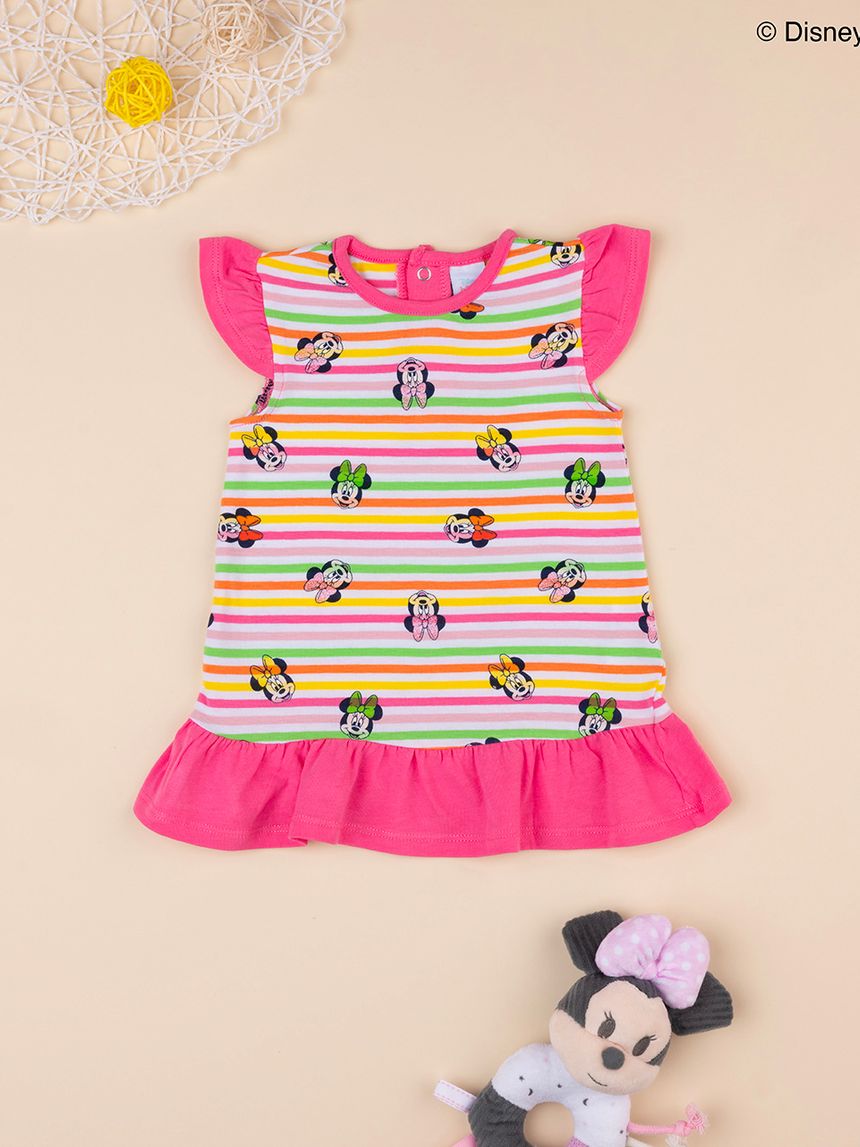βρεφικό φόρεμα ριγέ με τη minnie για κορίτσι - Prénatal
