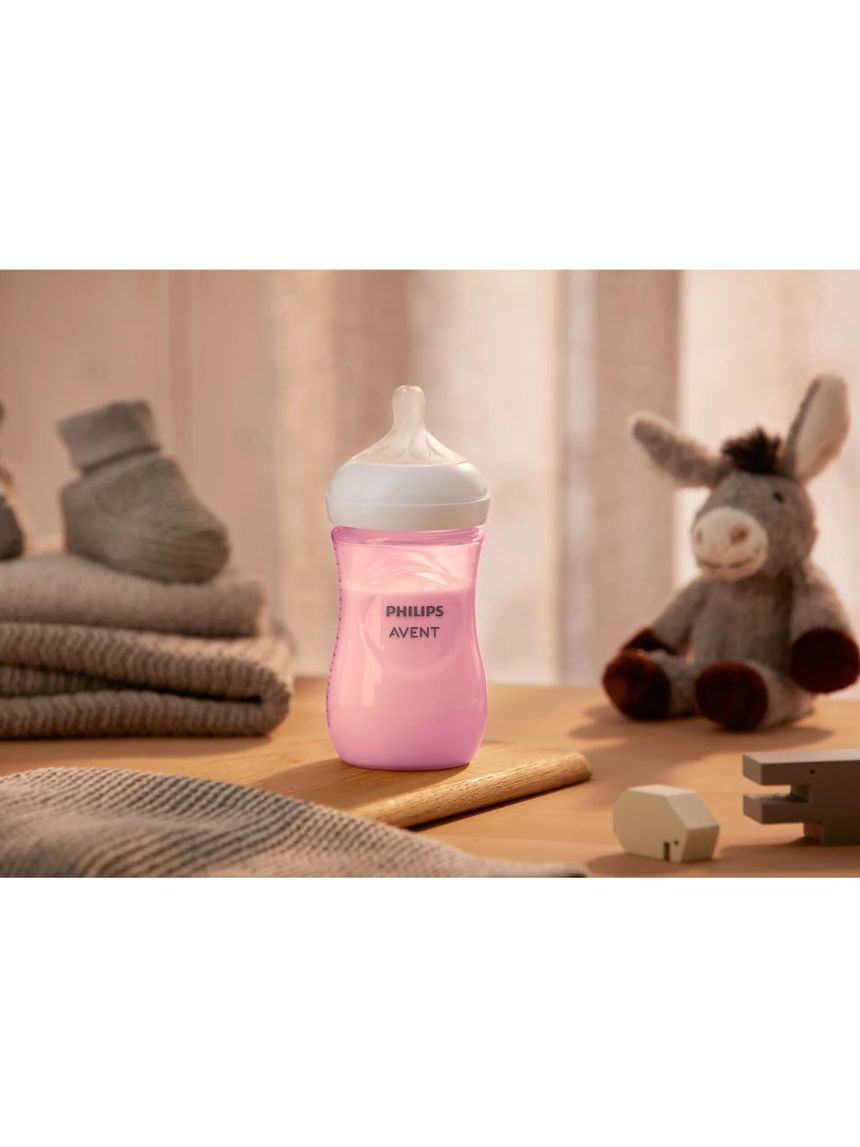 Philips avent πλαστικό μπιμπερό natural response 260ml μέτριας ροής 3-6m ροζ scy903/11 - Philips Avent