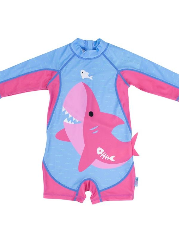 Zoocchini surf suit upf50 pink shark για κορίτσι - Zoocchini