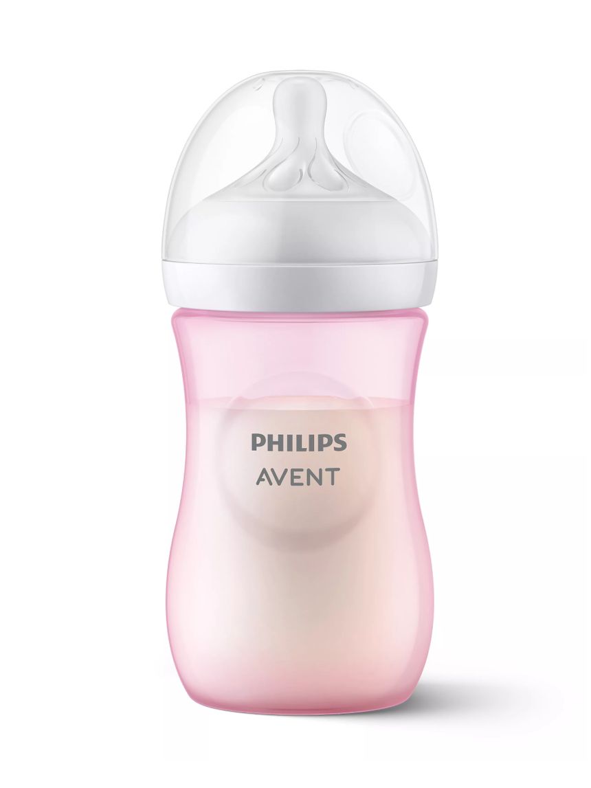 Philips avent πλαστικό μπιμπερό natural response 1m+ 260ml ροζ, scy903/11 - Philips Avent