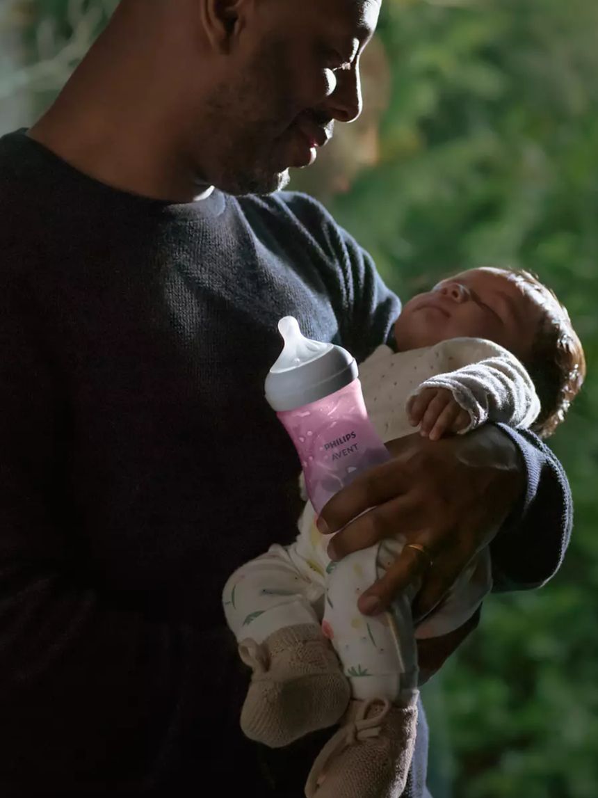 Philips avent πλαστικό μπιμπερό natural response 1m+ 260ml ροζ, scy903/11 - Philips Avent