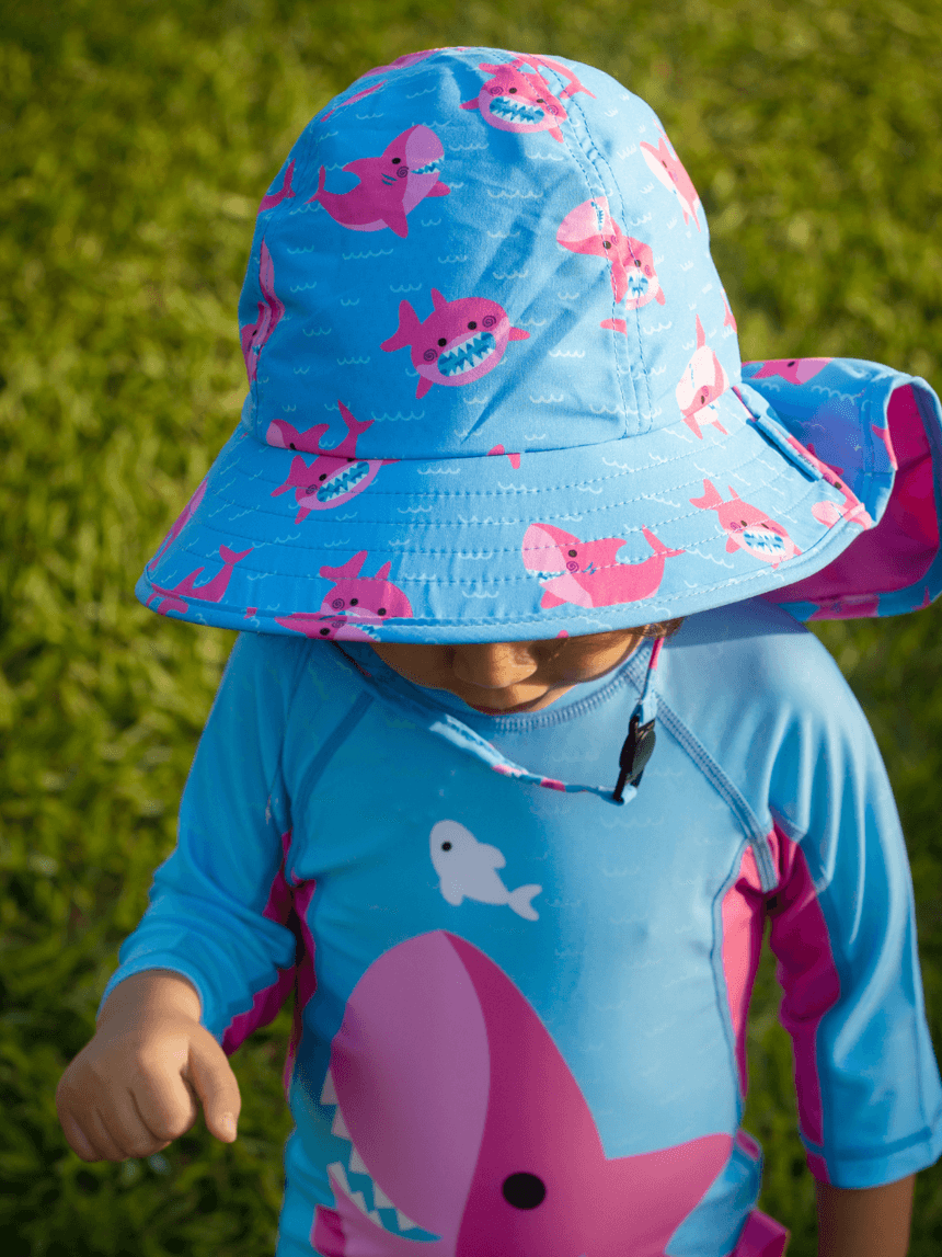 Zoocchini καπέλο λεγεωνάριου upf50 ροζ καρχαρίας για κορίτσι - Zoocchini