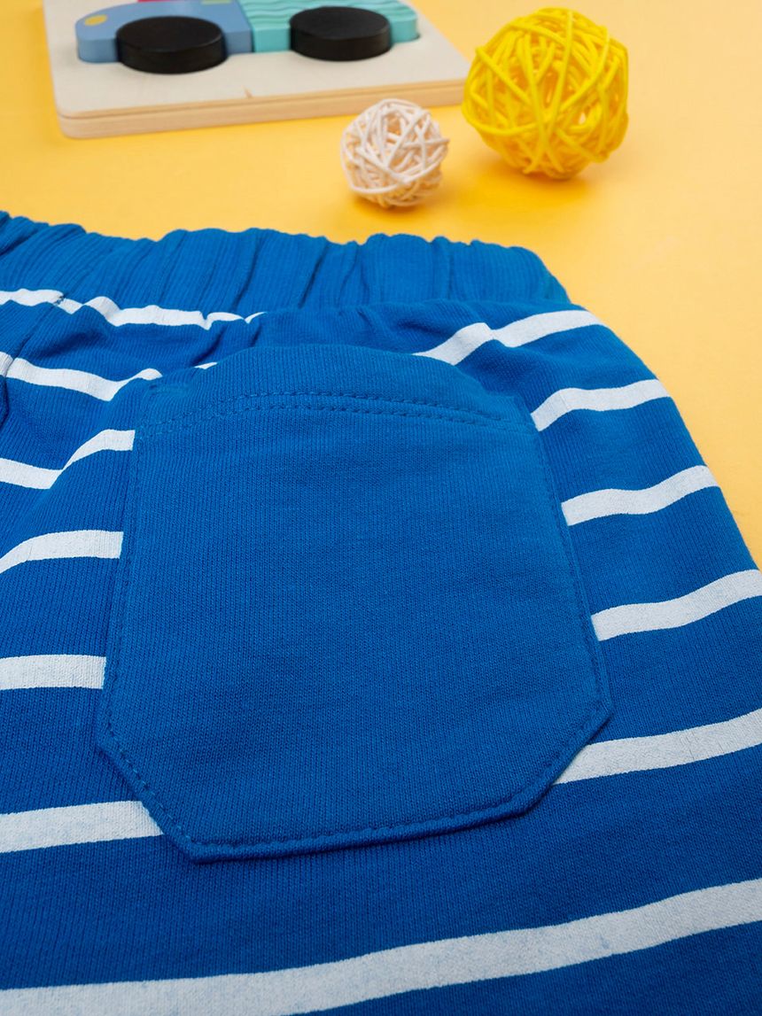 βρεφικό σορτσάκι ριγέ μπλε/λευκό για αγόρι - Prénatal