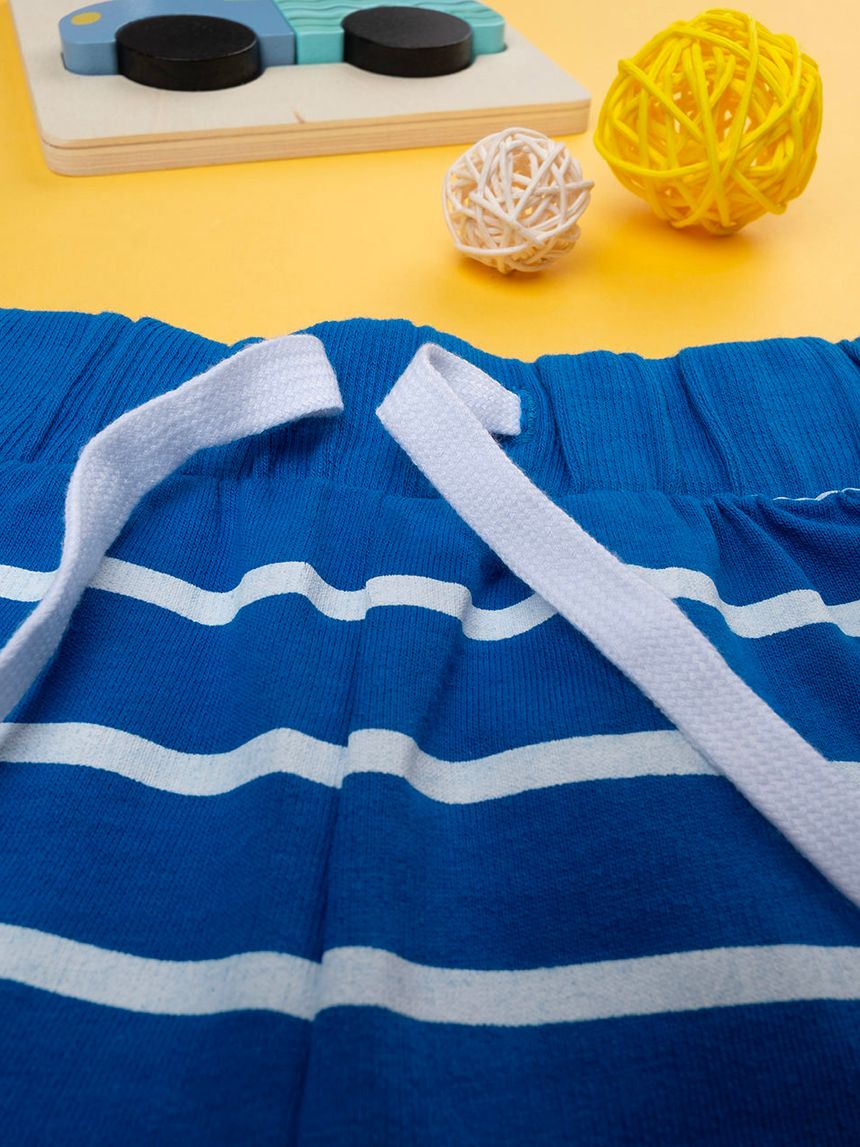 βρεφικό σορτσάκι ριγέ μπλε/λευκό για αγόρι - Prénatal