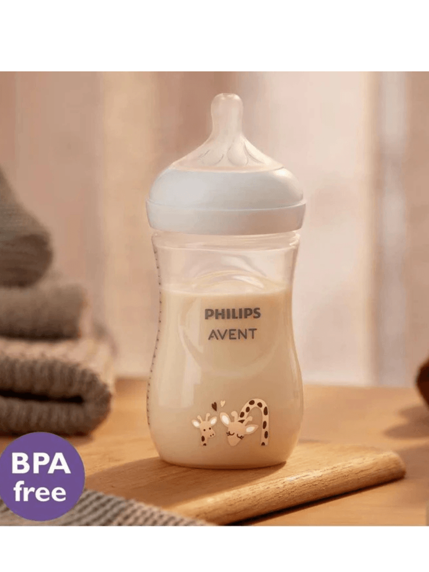 Philips avent πλαστικό μπιμπερό natural response 3-6m+ 260ml καμηλοπάρδαλη, scy903/66 - Philips Avent