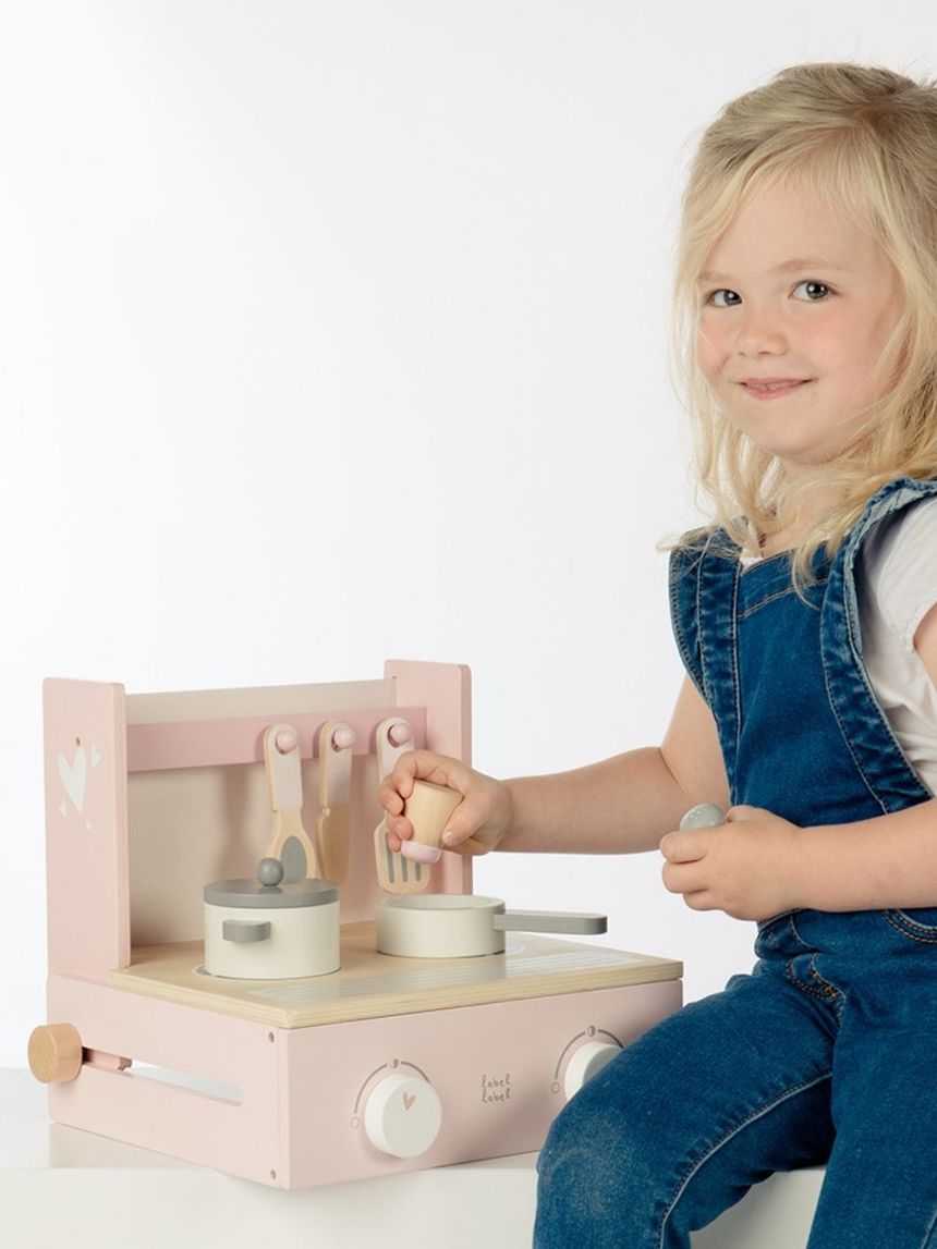 Label label ξύλινη φορητή κουζίνα ροζ llwt-24784 - Label Label