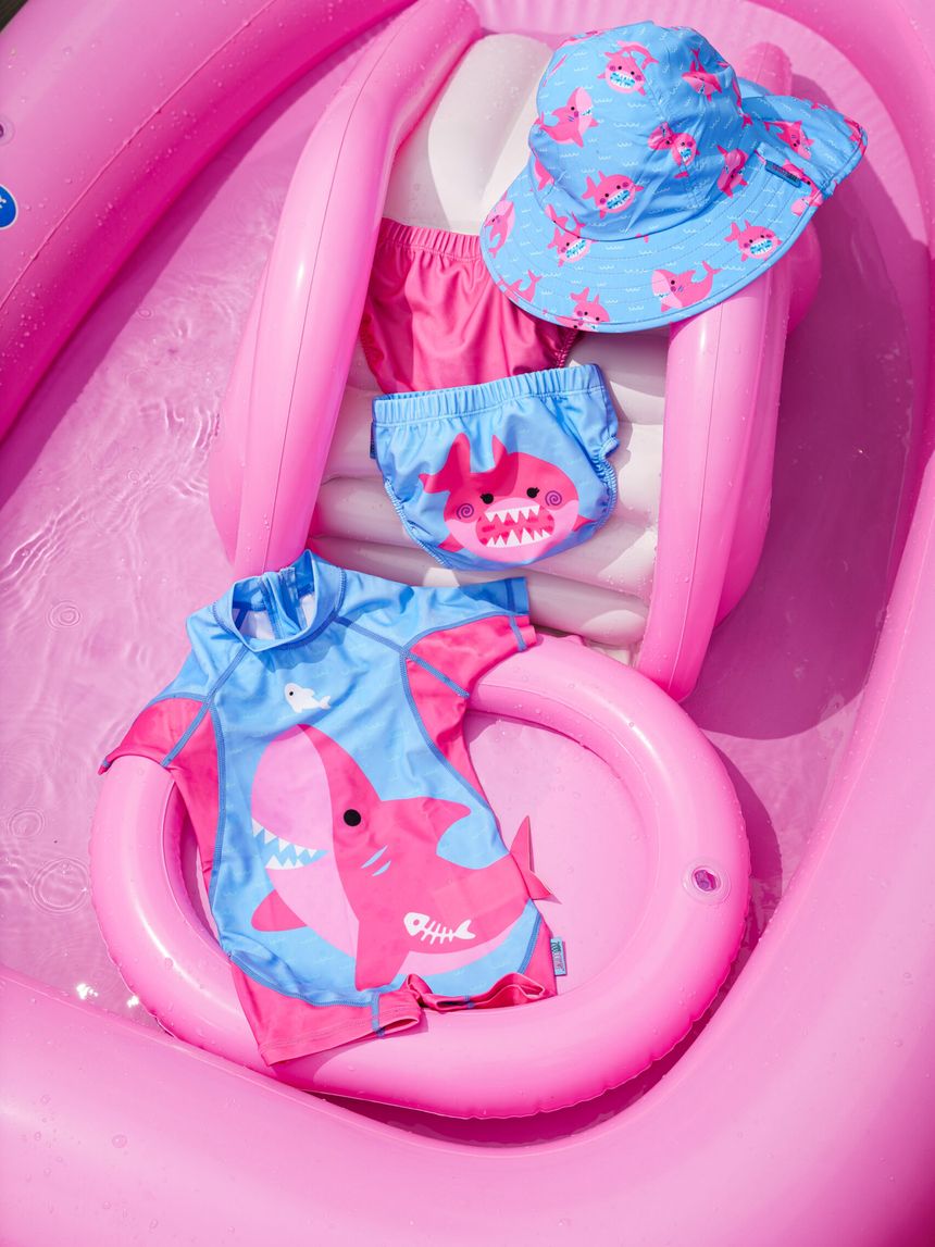 Zoocchini surf suit upf50 pink shark για κορίτσι - Zoocchini