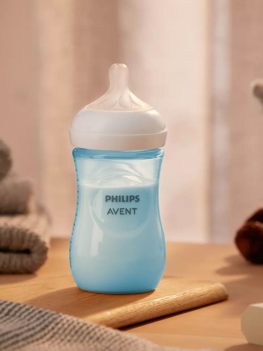 Philips avent πλαστικό μπιμπερό natural response 1m+ 260ml μπλε, scy903/21 - Philips Avent