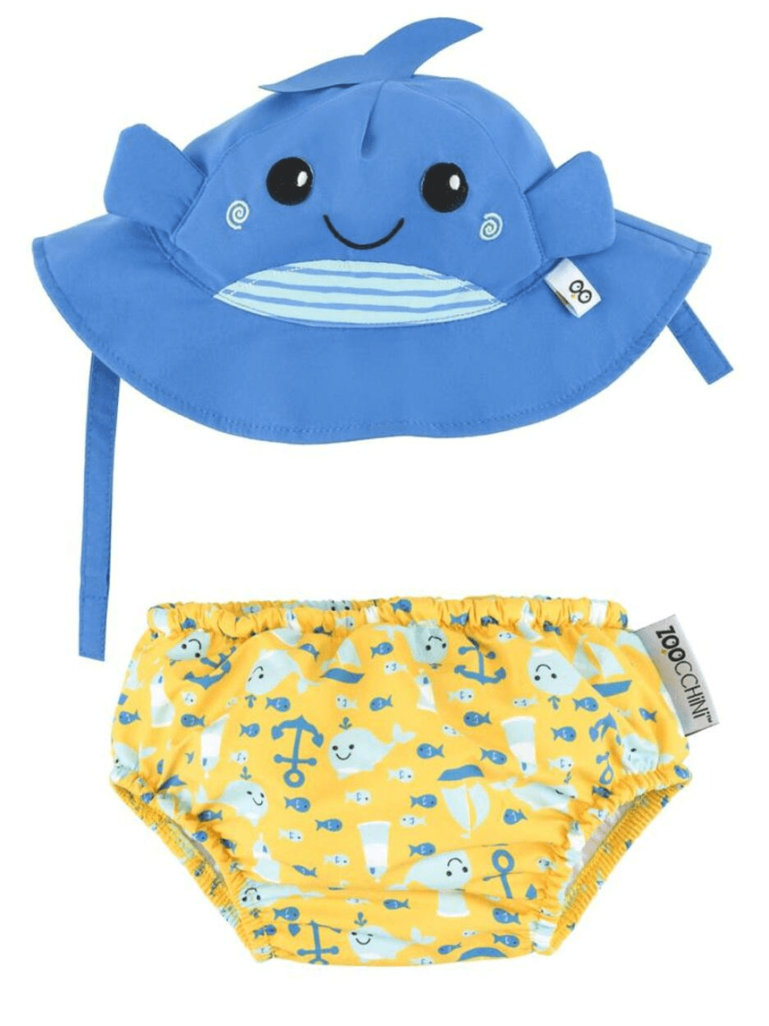 Zoocchini σετ μαγιό και καπέλο upf50+ φάλαινα για αγόρι - Zoocchini