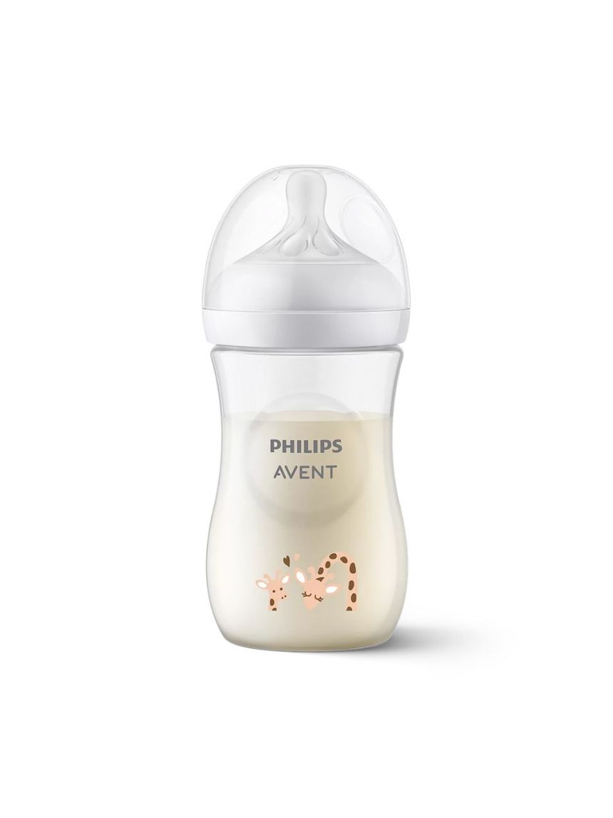 Philips avent πλαστικό μπιμπερό natural response 260ml μέτριας ροής 3-6m καμηλοπάρδαλη scy903/66 - Philips Avent